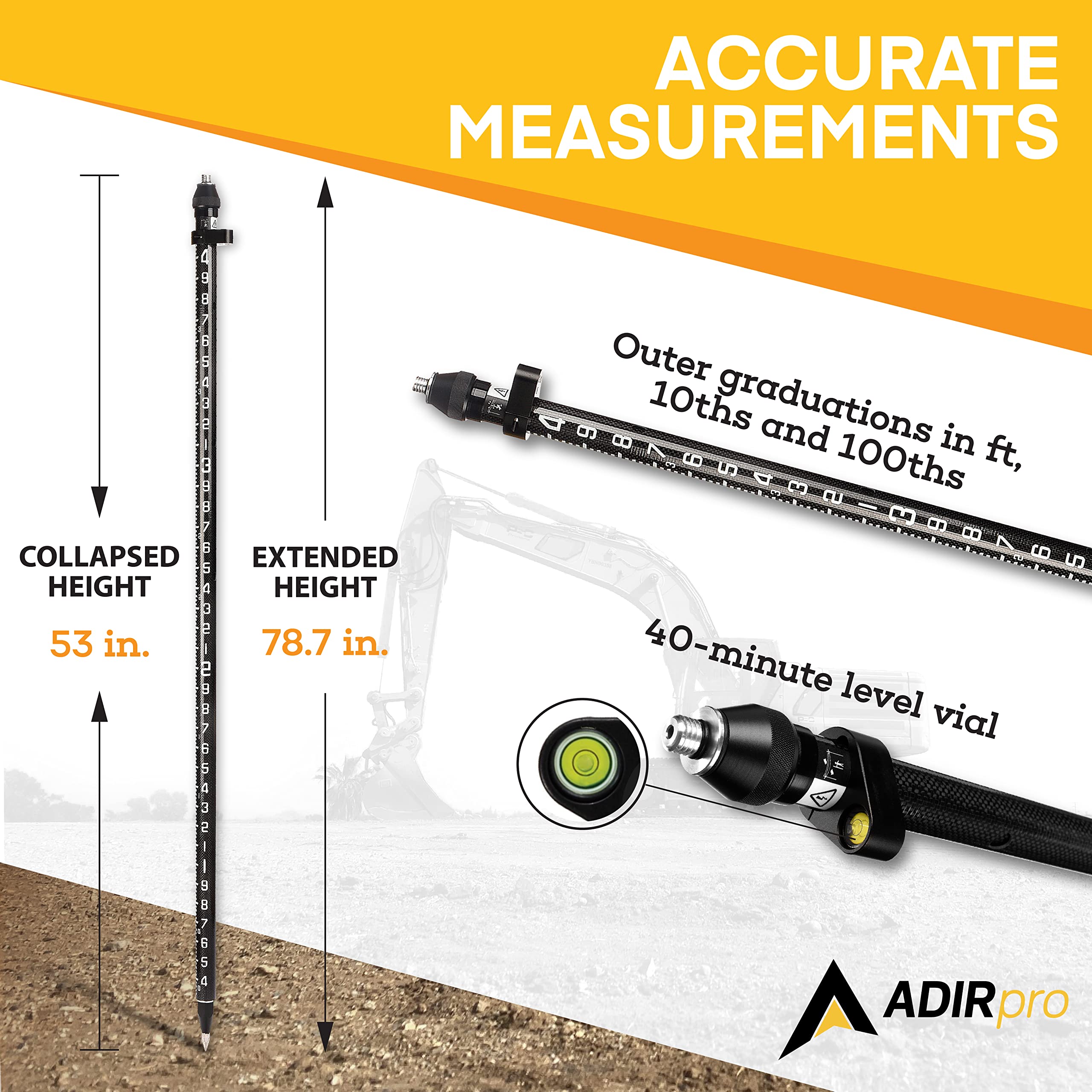 Mua AdirPro 3-Position Snap-Lock Rover Rod – Carbon Fiber GPS Pole – 1 ...