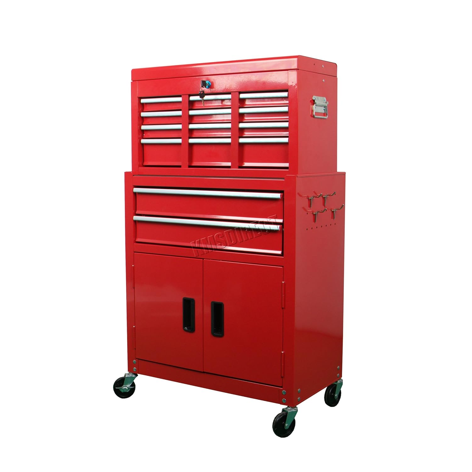 FoxHunter Metal Tool Box Chest Portable Rolling Storage Organizer Garage Steel Mechanic