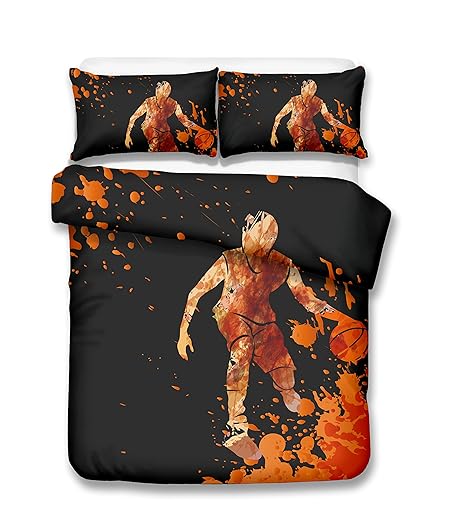 helengili Gouache Jugador de Baloncesto 3D Juego de Ropa de Cama ...