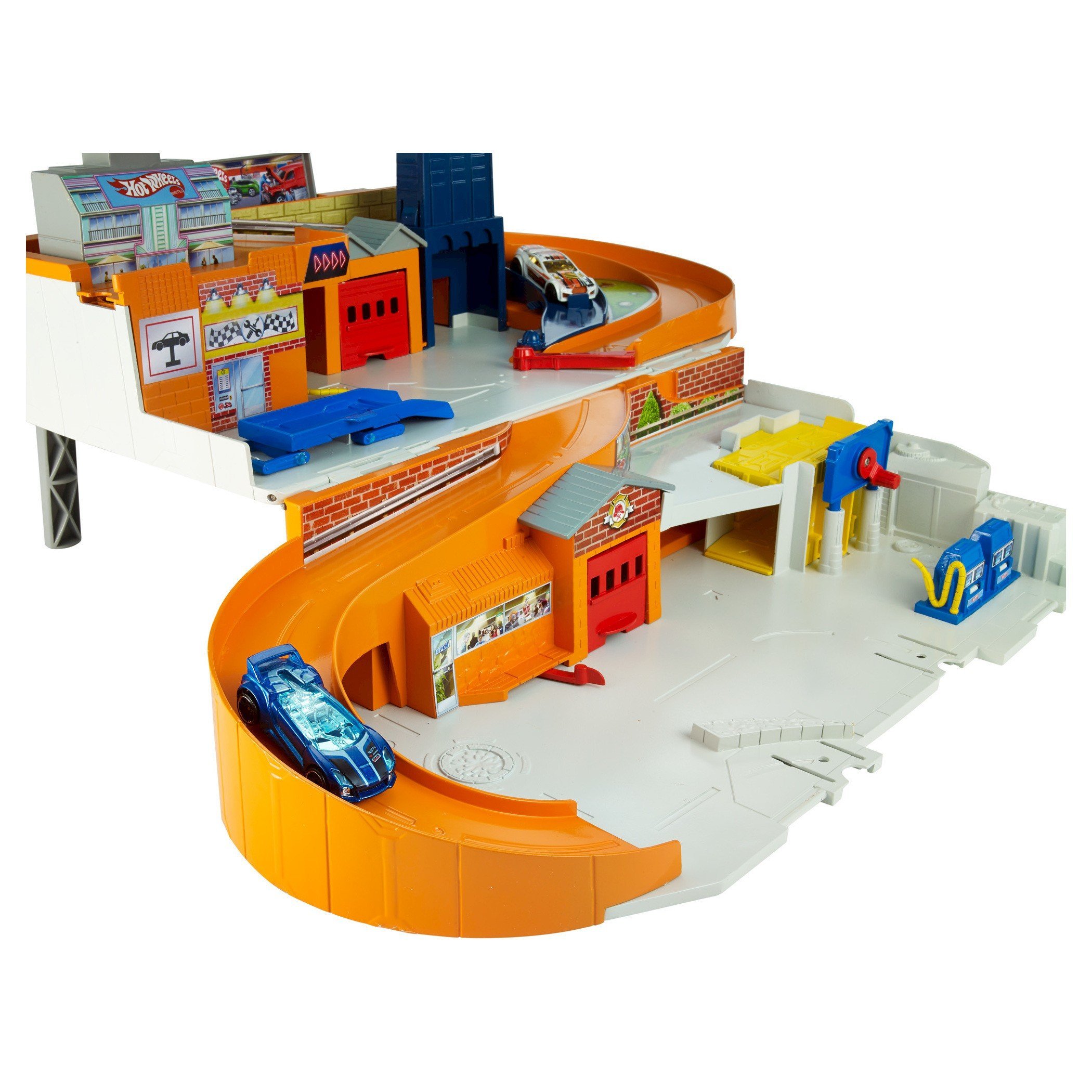 Hot Wheels® Sto & Go Nostalgic Service Centre Service Station Playset Retro