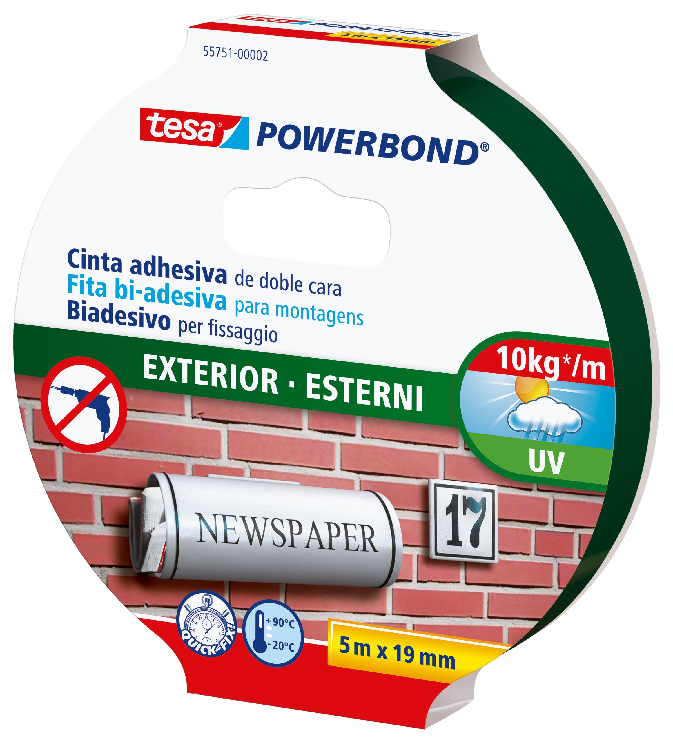 Tesa Powerbond Exterior 5m x 19mm Mancheta