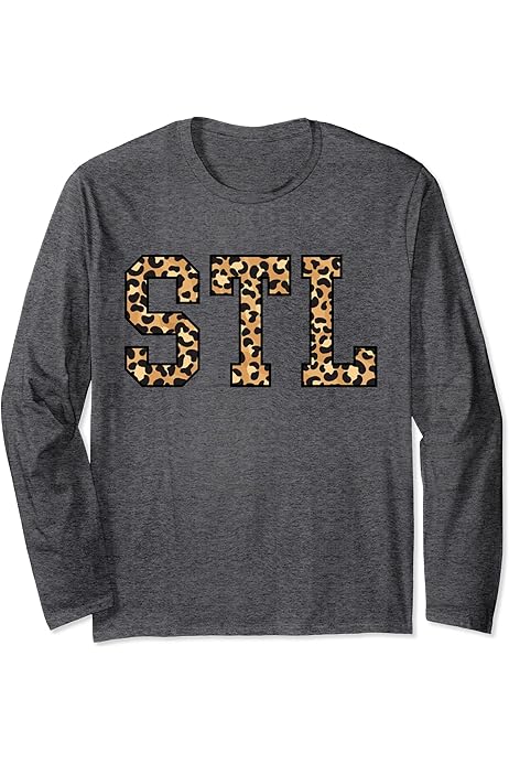 Amazon.com: STL Leopard Pattern Womens St. Louis T-Shirt 