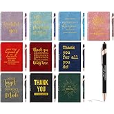 Fulmoon 20 Pcs Employee Appreciation Gifts Bulk Social Worker Thank You Gifts for Coworkers 10 A5 Leather Notebooks with 10 Inspirational Pens for Office Group Gift Volunteer Nurse