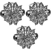 3Pcs Mini Jaw Clips Metal Crystal Hair Claws Vintage Metal Rhinestone Hair Clip Accessories for Women Girls