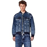 Armani Exchange mens Limited Edition Milano Edition Destressed Denim Bomber Jacket