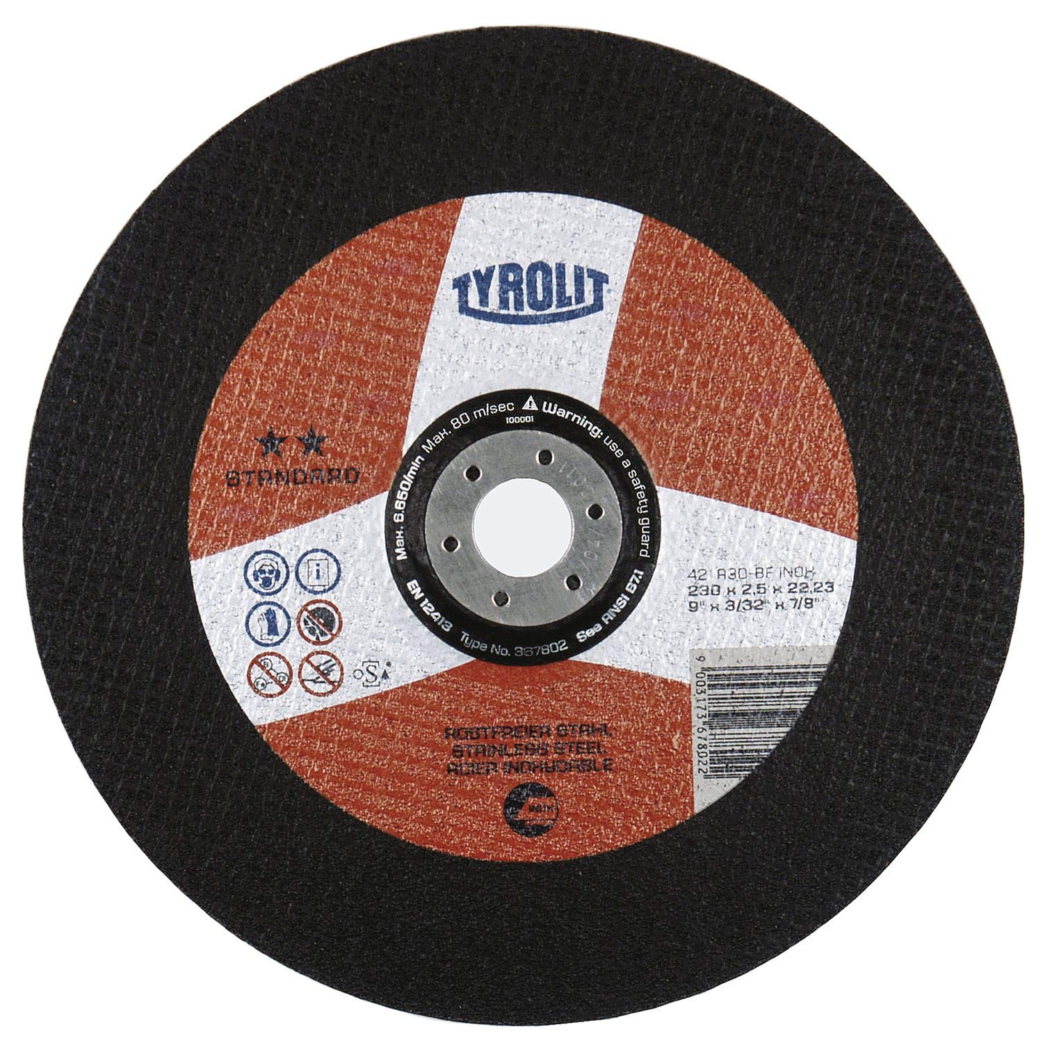 TYROLIT Super-Thin Cutting Disc for Stainless Steel -- 125 x 1.0 x 22.23 mm (Pack of 25)