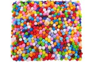 Shappy 2000 Pieces 6 mm Pom Poms Christmas for Craft Making, Christmas Holiday Costume Pom Balls Hobby Supplies and DIY Creative Crafts Decorations(Multicolored)