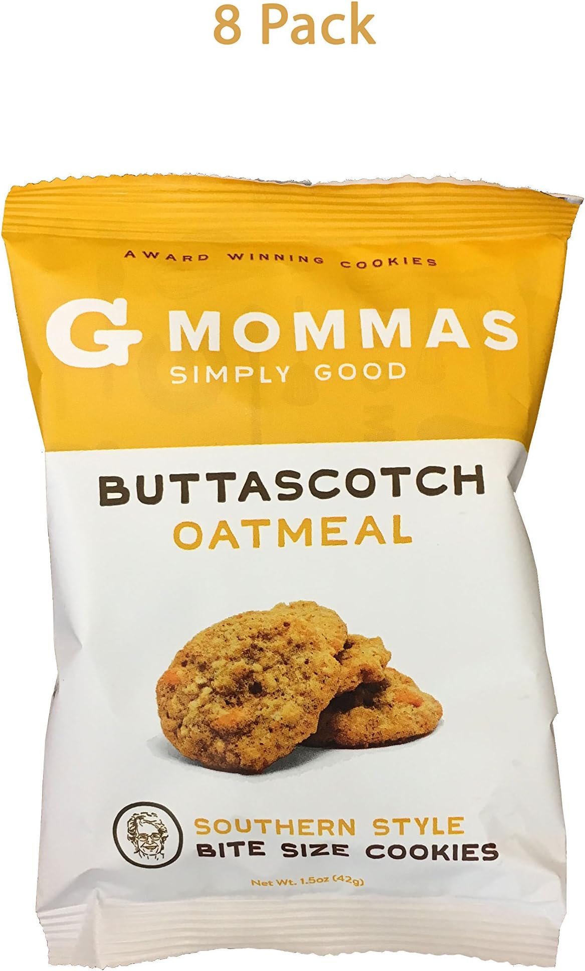 Buttascotch Oatmeal Cookies, 8 Pack Snack Size Bags. 1.5 Oz.