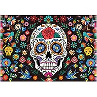 Allenjoy 7x5ft Day of The Dead Backdrop for Mexican Fiesta Sugar Skull Flowers Photography Background Dia DE Los Muertos Birt