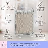 Klarstein HeatPal Marble Infrared Heater 1300W Heat Storage Quiet Elegant Silver view 4