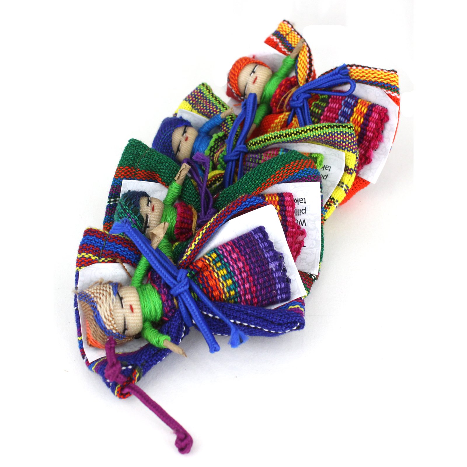 Urban Guatemalan Worry Dolls Genuine Handmade Mayan Fair Trade One Large Doll with Bag