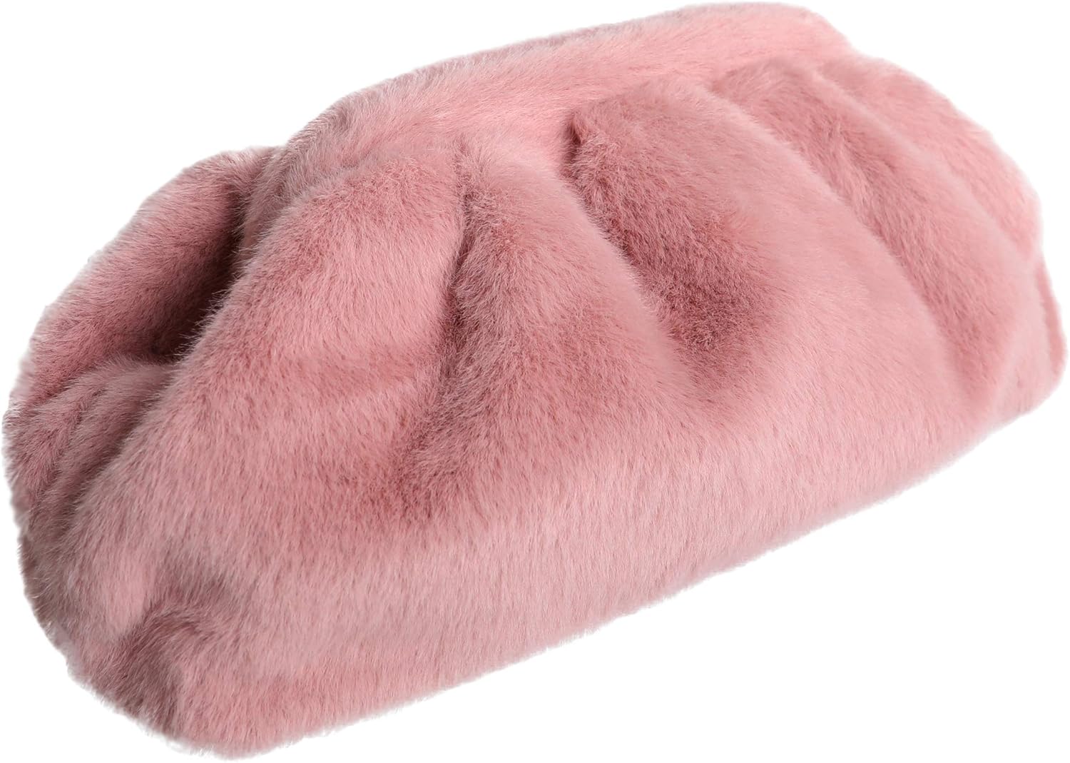 pink fur clutch bag
