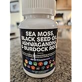 Irish SEA Moss 3000MG, Black Seed Oil 2000MG, AHSWAGANDHA1000 MG & Burdock Root 1000 MG