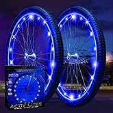 Activ Life 2-Tire Pack LED Bike Wheel Lights with Batteries Included, Get 100% Brighter and Visible from All Angles for Ultimate Safety and Style