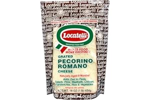 AMBRIOLA 1921 Locatelli Grated Pecorino Romano Cheese, 16 oz Bag | Imported from Italy | Aged 9 Months | 100% Sheep’s Milk | Authentic Italian Flavor