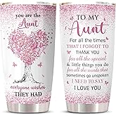ZANIION Aunt Gifts from Niece Nephew Tumbler, Best Aunt Ever Gifts - Auntie Gift Ideas - Great Gift for Aunts, Christmas Mothers Day Birthday Present for Auntie Coffee Cup 20oz