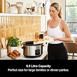 Morphy Richards 6.5L Slow Cooker Ceramic Pot Brushed Steel view 7
