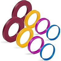GreenOlive Rolling Pin Guide Ring Spacer Bands (8 Piece Set) Multicolored Flexible Silicone Slip On Baking Accessories…
