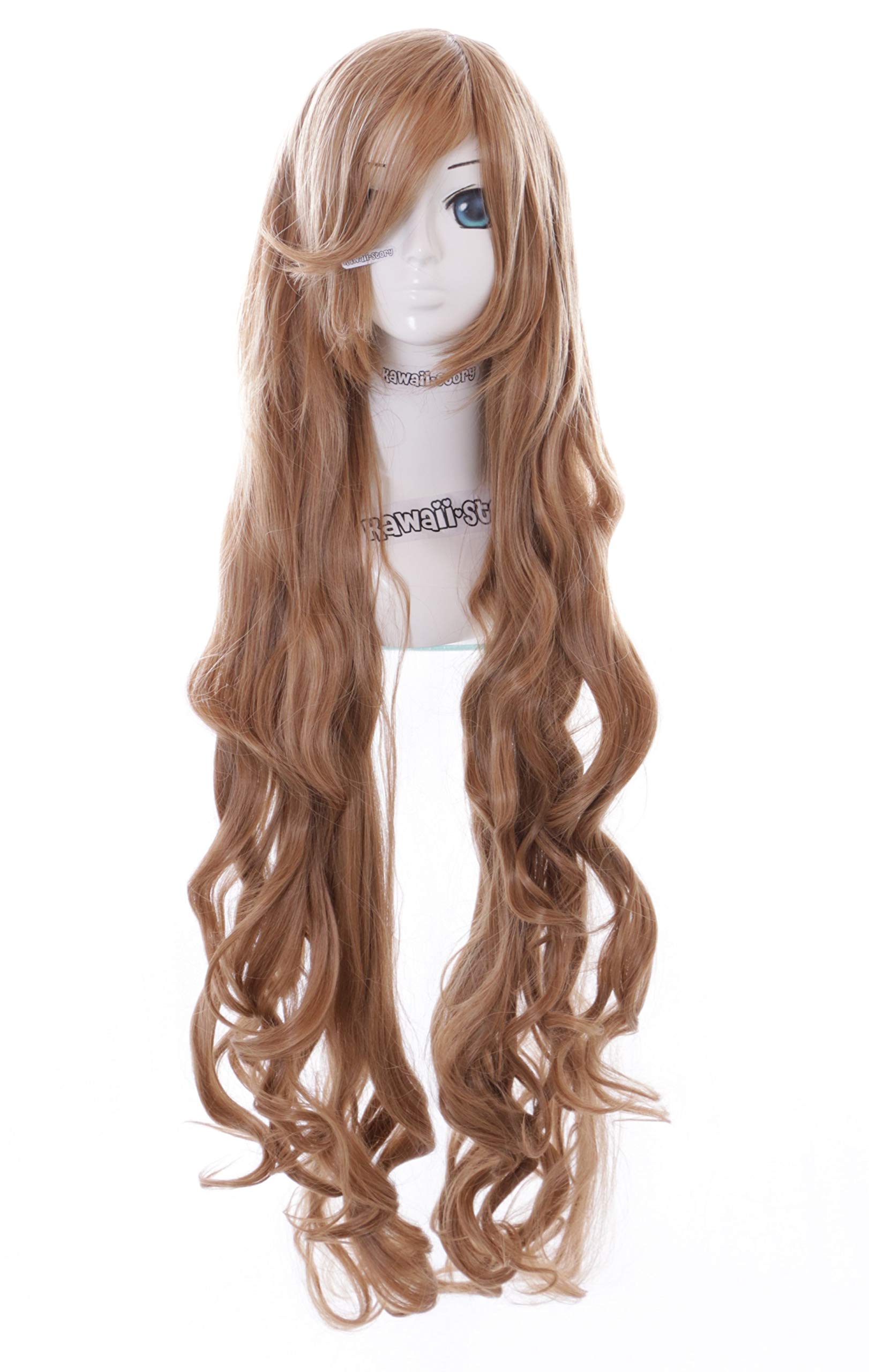 Kawaii-Story JF-005-10 Brunette Brown 100 cm Long Hair Curls Waves Party Cosplay Wig Anime Manga