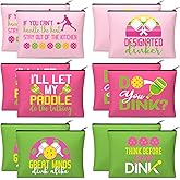 Paterr 12 Pieces Dink Ball Makeup Bags Sports Cosmetic Bag Funny Travel Organizer Zipper Pouch Dink Ball Lovers Gifts Christmas Gifts for Women Girls(Fashion Style)