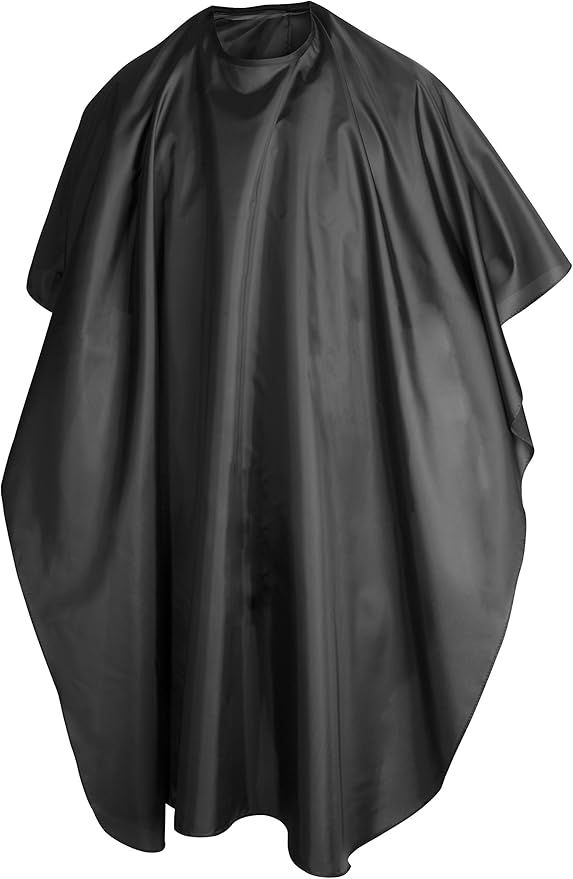 TRIXES Hairdressing Gown Barbers Cape Black Full Length Cape