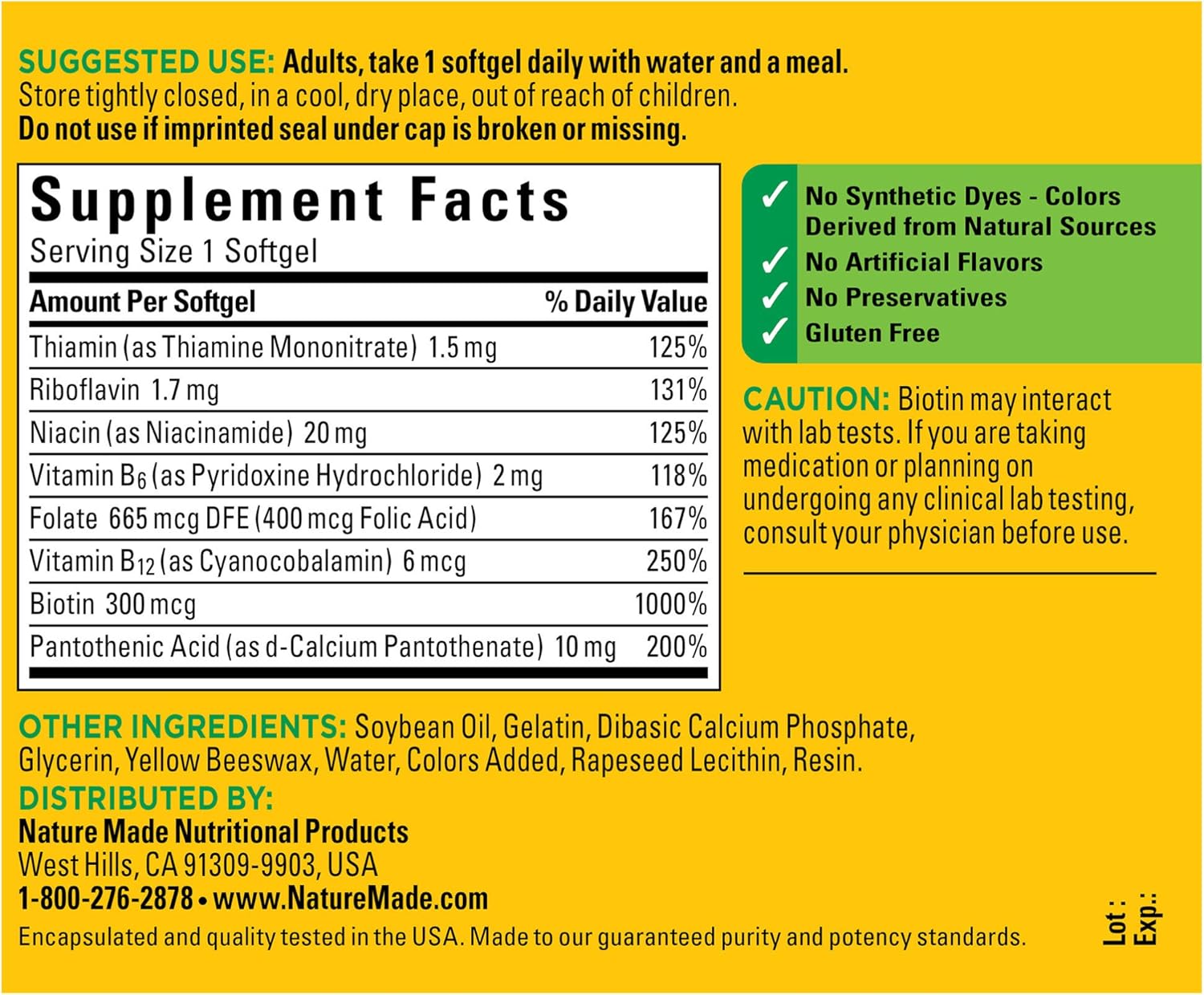Nature Made Super B Energy Complex Softgels, 60 Count for Metabolic Health† (Packaging May Vary): Health & Personal Care
