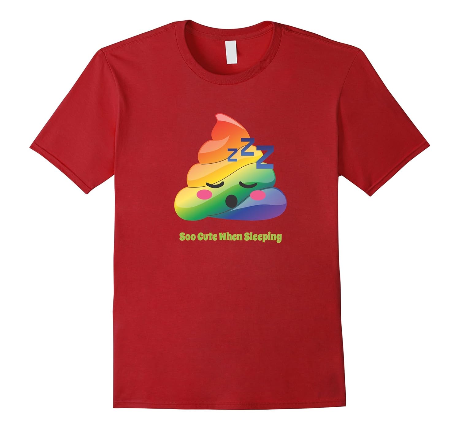 Cute Sleeping Rainbow Poop Emoji Zzz TShirt Pajamas PJsCD Canditee