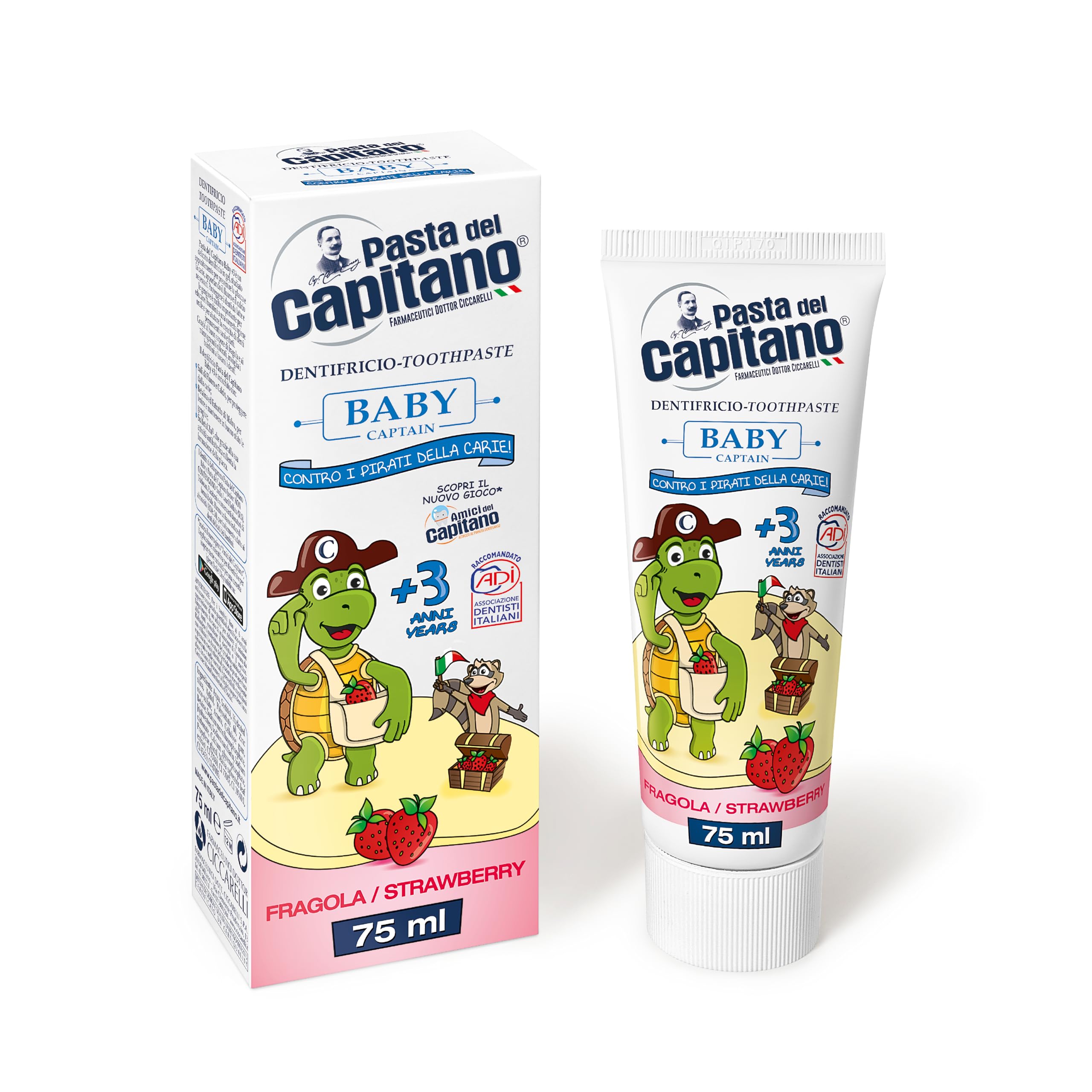 Pasta del Capitano Baby/Junior Plus 3 Years Toothpaste, Strawberry