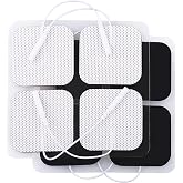 LotFancy TENS Unit Electrode Pads, 40PCS 2"x2" for EMS Muscle Stimulator Electrotherapy, Self-Adhesive Replacement, Reusable and Latex-Free