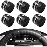 6-Pack Steering Wheel Wrap Tape, 3.6FT Sweat Absorbent High-Elasticity Steering Wheel Grip Cover, Anti-Slip Tape for Most Standard Steering Wheels (Black)