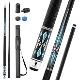 CUESSIR Carbon Fiber Pool Cue Stick with Case,58inch Low Deflection | 2pieces Professional Cue Stick for Billiards, Pro Taper Carbon Fibre Shaft with Genuine Leather Wrap and 12.5mm Tip