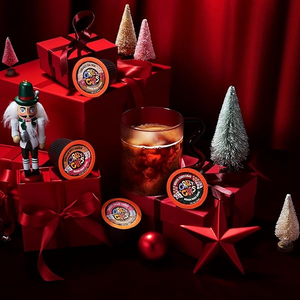 CRAZY CUPS EGGNOG FLAVORED COFFEE PODS, LIMITED TIME OFFER HOLIDAY BLEND COFFEE, SINGLE SERVE COFFEE FOR KEURIG K CUPS MACHINES, MEDIUM ROAST COFFEE IN RECYCLABLE PODS, 22 COUNT