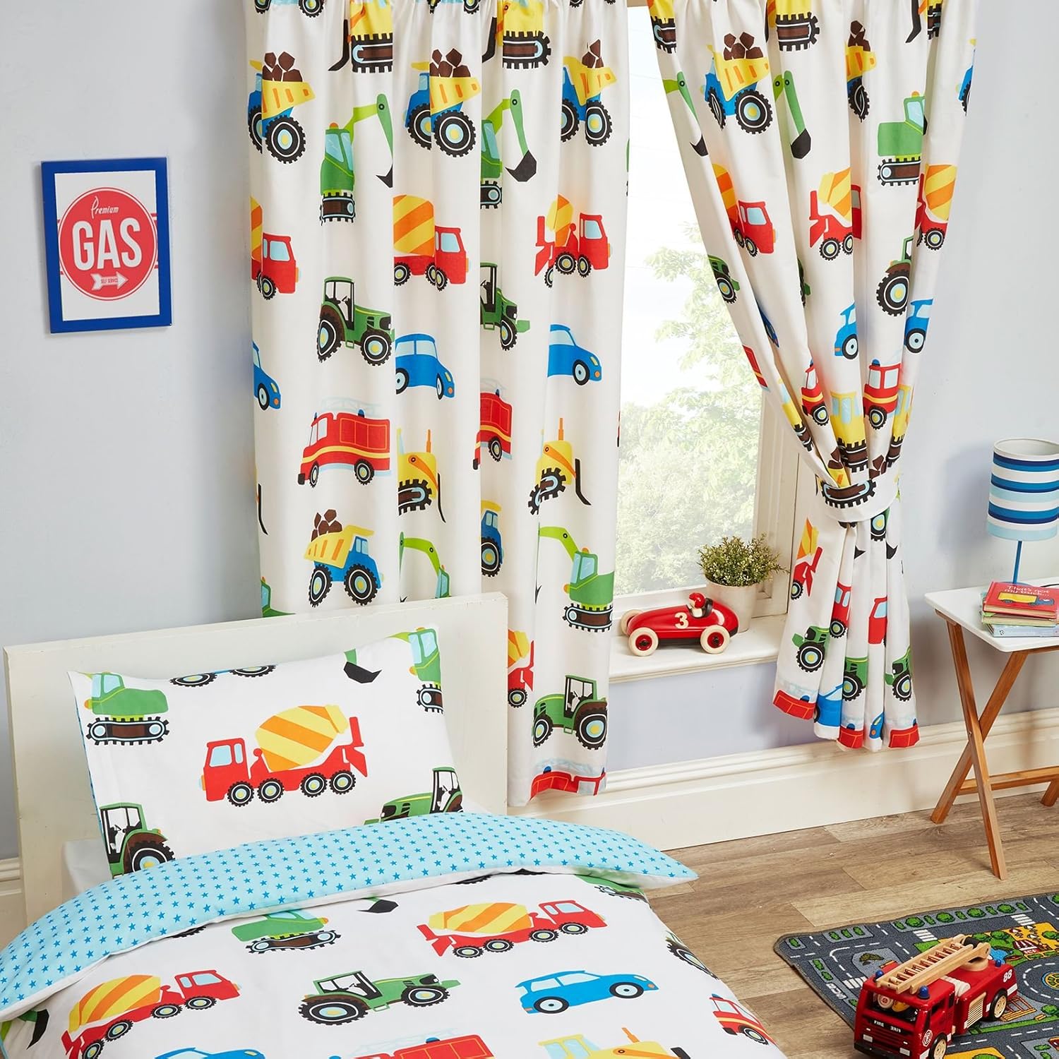 Price Right Home Trucks and Transport Bedroom Range Kids - Duvet Cover Set, Fitted Sheet Set & Curtains Available (54" Curtains) - Image 5
