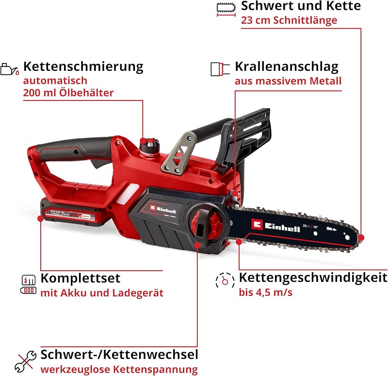 Akku-Kettensäge GE-LC 18/25-1 Li Kit (1x 3,0Ah)