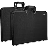 Sunnymove 2 Pack 19" x 14" Art Portfolio Tote Bag with Zipper Art Portfolio Case Black Carrying Storage Case Poster Storage Bag For Poster, Scrapbook, Keepsake, Bulletin Board, Sketching and Drawing