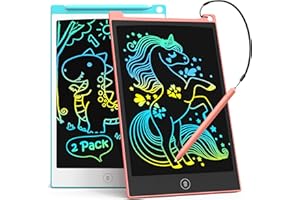 TECJOE 2 Pack LCD Writing Tablet, 8.5 Inch Colorful Doodle Board Drawing Tablet for Kids, Kids Travel Games Activity Learning