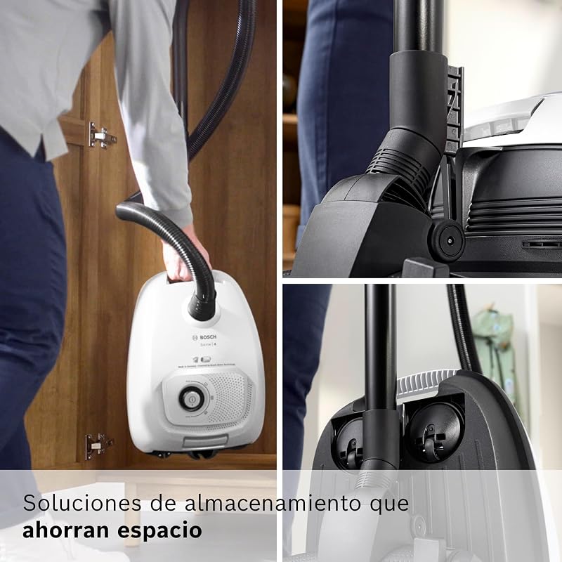 - Aspirador embalado, Série 4, volume XL do saco de pó, bico para ranhuras e estofos, branco, BGB41WH1