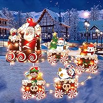 Amazon.com : Christmas Train Decorations Yard Signs with LED