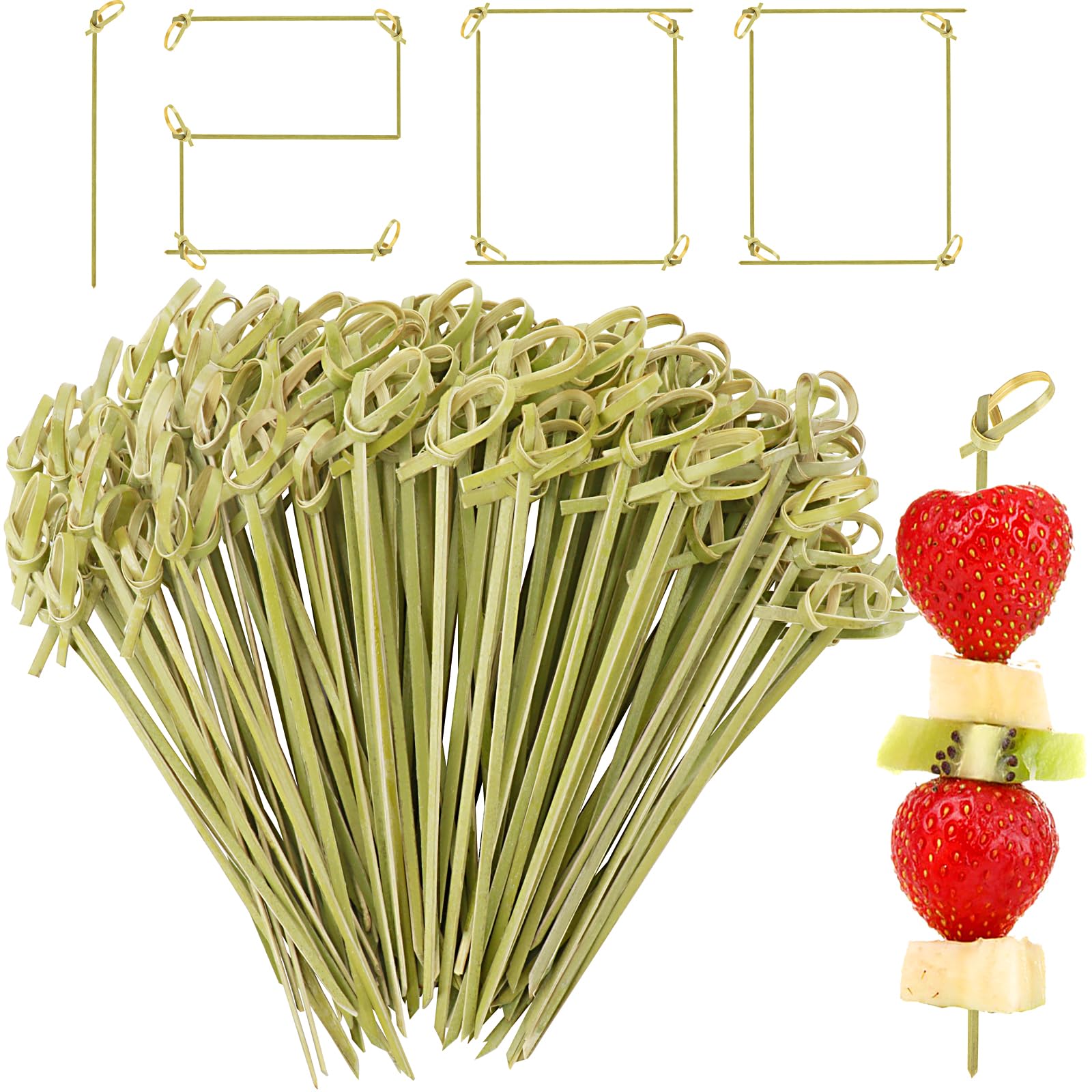 Photo 1 of 1200PCS Cocktail Picks Set, Handmade Fancy Toothpicks for Appetizers, 4.13 Inch Bamboo Skewers Cocktail Sticks with Knot for Food Drinks Fruit Party Supplies Charcuterie Boards Accessories