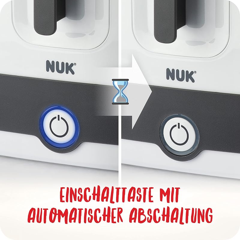Vario Express Flaschensterilisator | sterilisiert bis zu 6 Babyflaschen plus Zubehör in 6 Minuten auf Wasserdampfbasis | automatische Abschaltung | herausnehmbarer Korb & versetzbare Stäbe