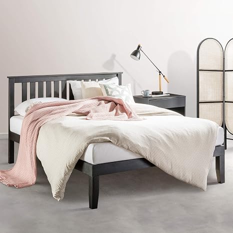 Amazon Com Mellow Marley 14 Inch Solid Wood Platform Bed With Paneled Headboard Ebony Black Twin Cswpb H14t Furniture Decor