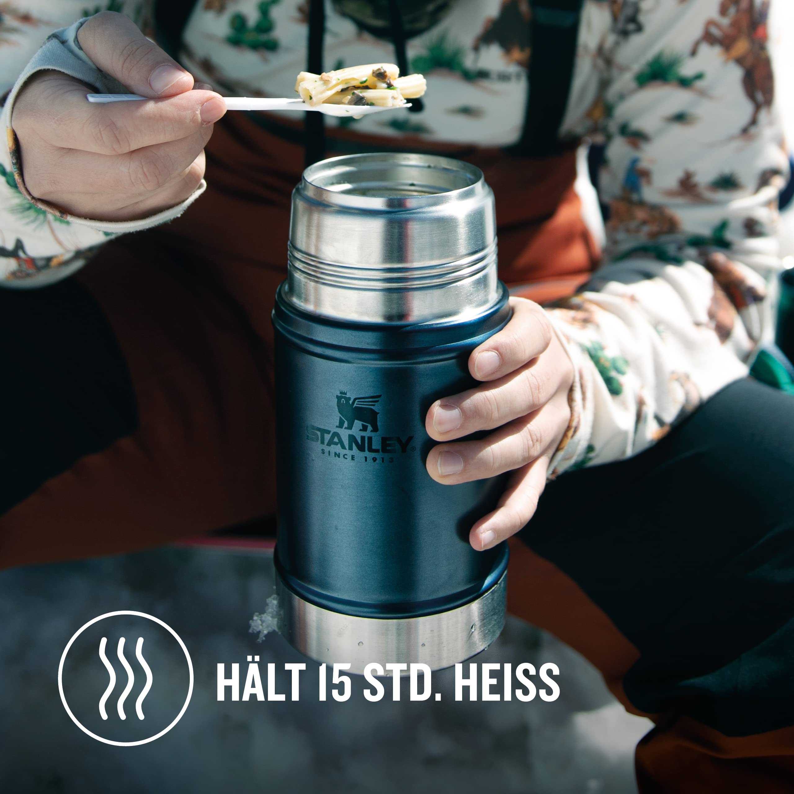 STANLEY 1913 Classic Legendary Thermobehälter Für Essen 709 ml - Hält 15 Stunden Heiß Oder 18 Stunden Kalt - Edelstahl Warmhaltebehälter - BPA-Frei - Spülmaschinenfest - Matte Black 3