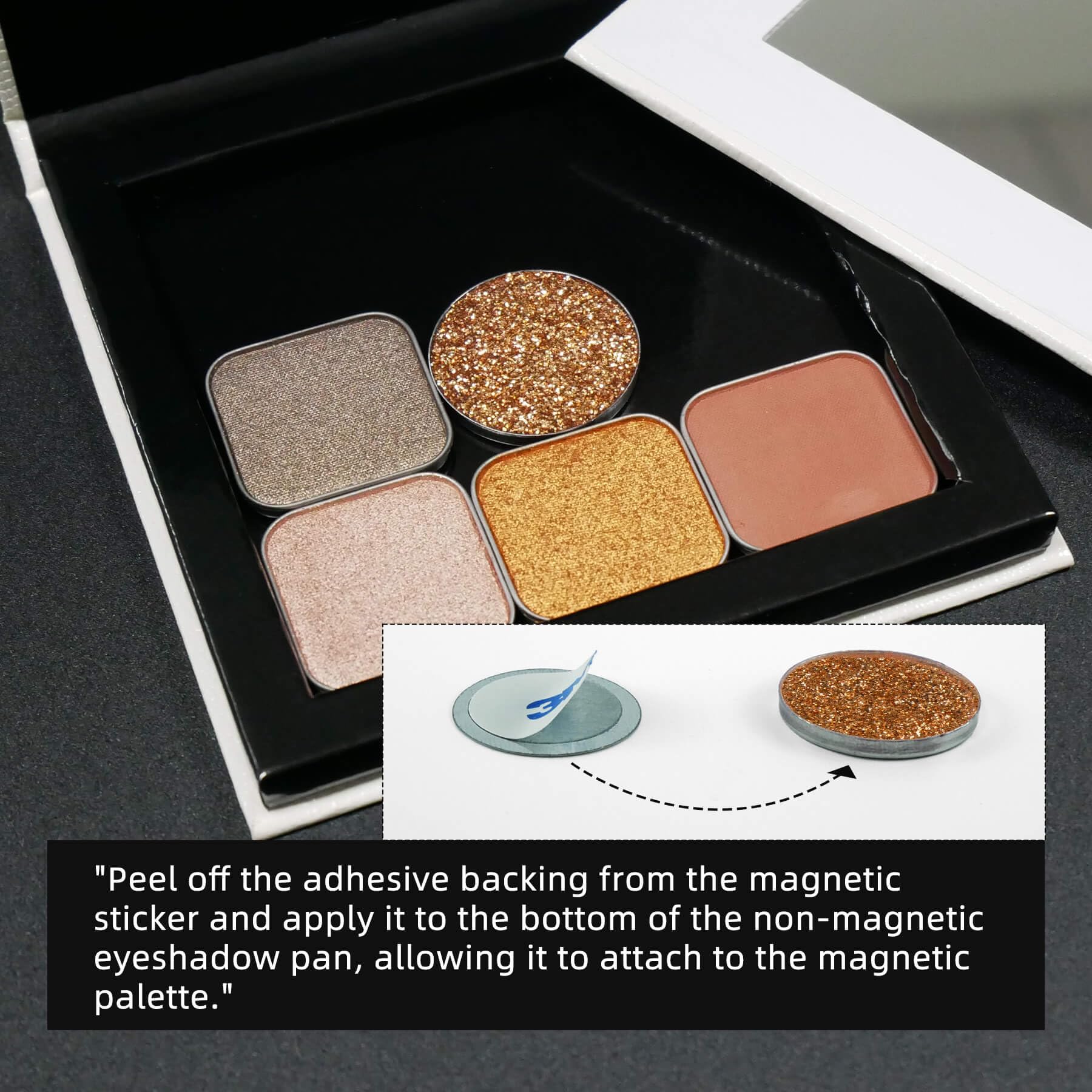 Fillwie Small Empty Magnetic Makeup Palette with Mirror, Spatula, 20 Metal Stickers, Suitable for Eyeshadow Lipstick Blush Powder Highlighter and Contour (Pink, Small)