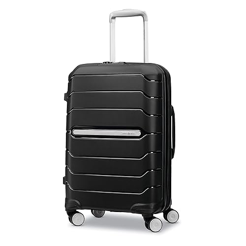 Samsonite Freeform Hardside Carry-On Luggage with Spinner Wheels - Hardshell Suitcase - TSA, Airline-Approved - Expandable Hard Shell, Smooth Rolling Wheels for Lightweight Travel – Black