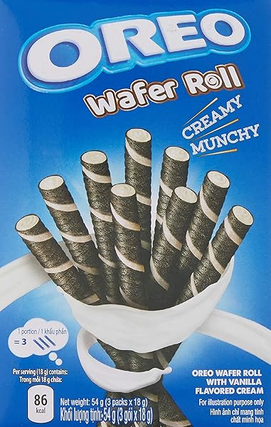 OREO WAFER ROLL WITH VANILLA FLAVORED CREAM, 54 G