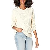 Amazon Essentials womens Soft Fisherman Cable Long-Sleeve Crewneck Sweater (Available in Plus Size)