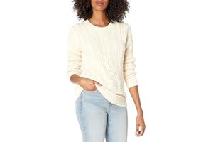 Amazon Essentials womens Soft Fisherman Cable Long-Sleeve Crewneck Sweater (Available in Plus Size)