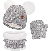Toddler Kids Winter Hats Gloves Scarfs Beanie Mittens Neck Warmer for 0 6 12 Months 1 2 3 4-8 Year Old Baby Girls Boys Gifts