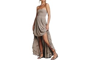 R.Vivimos Womens Summer Cotton Sexy Backless Long Dresses