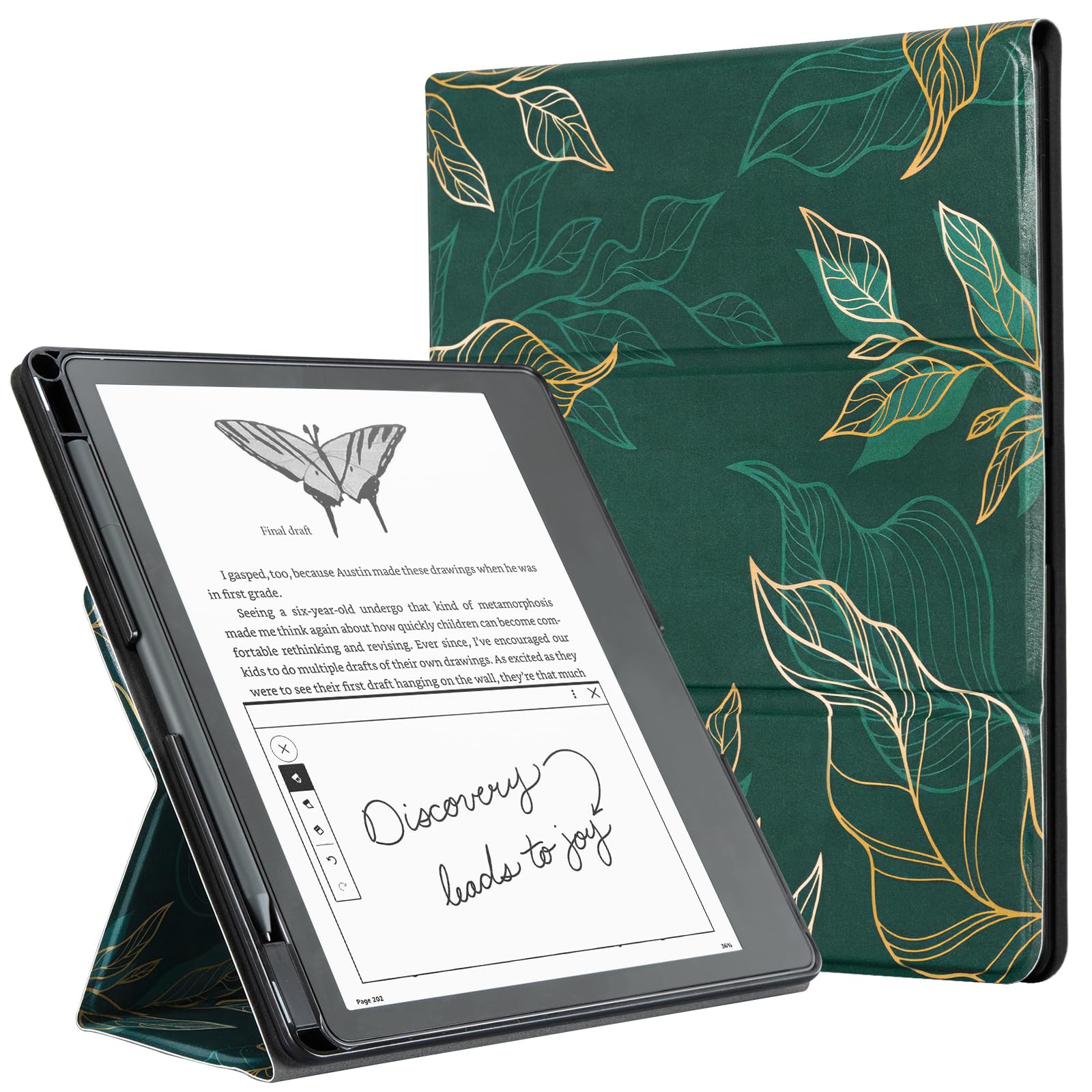 Photo 1 of CoBak Stand Case for Kindle Scribe - Premium Folio Leather Cover with Pen Holder, Auto Sleep/Wake - Compatible with 10.2 Inch Kindle Scribe (2022/2024 Release)